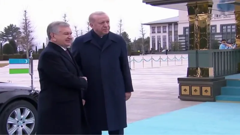 Özbekistan Cumhurbaşkanı Mirziyoyev Beştepe'de