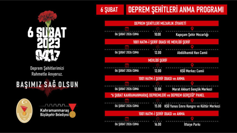 Asrın Felaketinin 3’üncü Yılında Deprem Şehitleri Çeşitli Programlarla Yad Edilecek