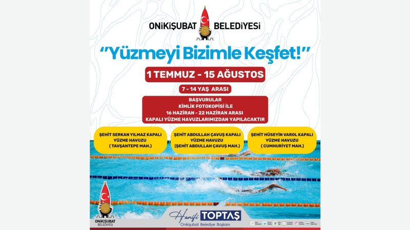 Yüzmeyi Onikişubat’la keşfedecek çocuklara müjde! Kurs başvurular başladı