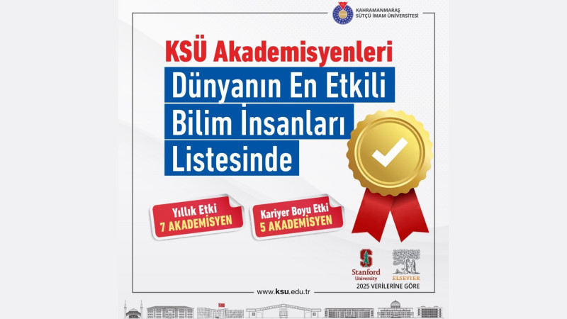 KSÜ’den 8 Bilim İnsanı 